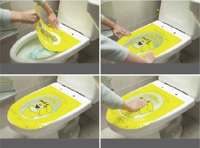 Đẩy chất thải thải bồn cầu bằng băng d&iacute;nh